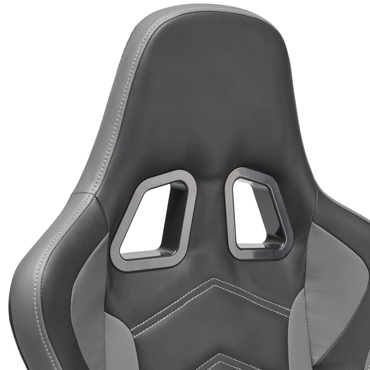 Gamingstuhl Miami - Schwarz/Grau, LIFESTYLE, Kunststoff/Textil (64/124-134/70cm) - MID.YOU