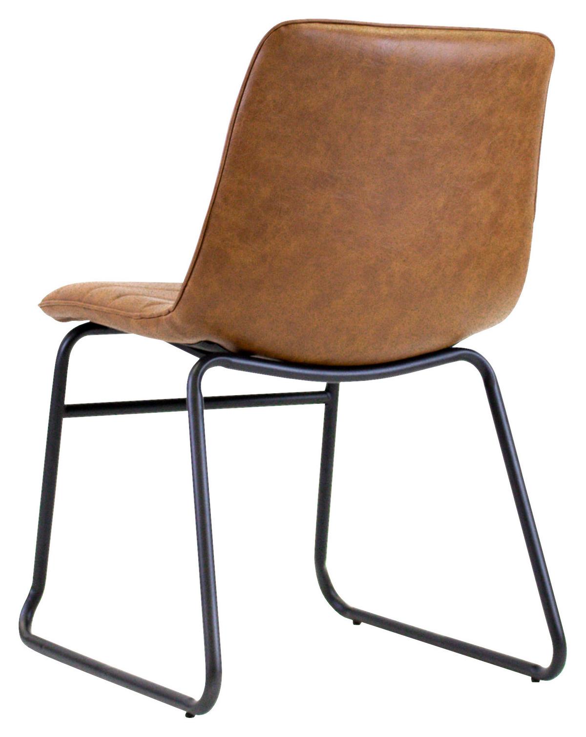 Stuhl Milan Cognac, B: 48 cm - Cognac/Schwarz, KONVENTIONELL, Kunststoff/Textil (48/77/56cm) - MID.YOU