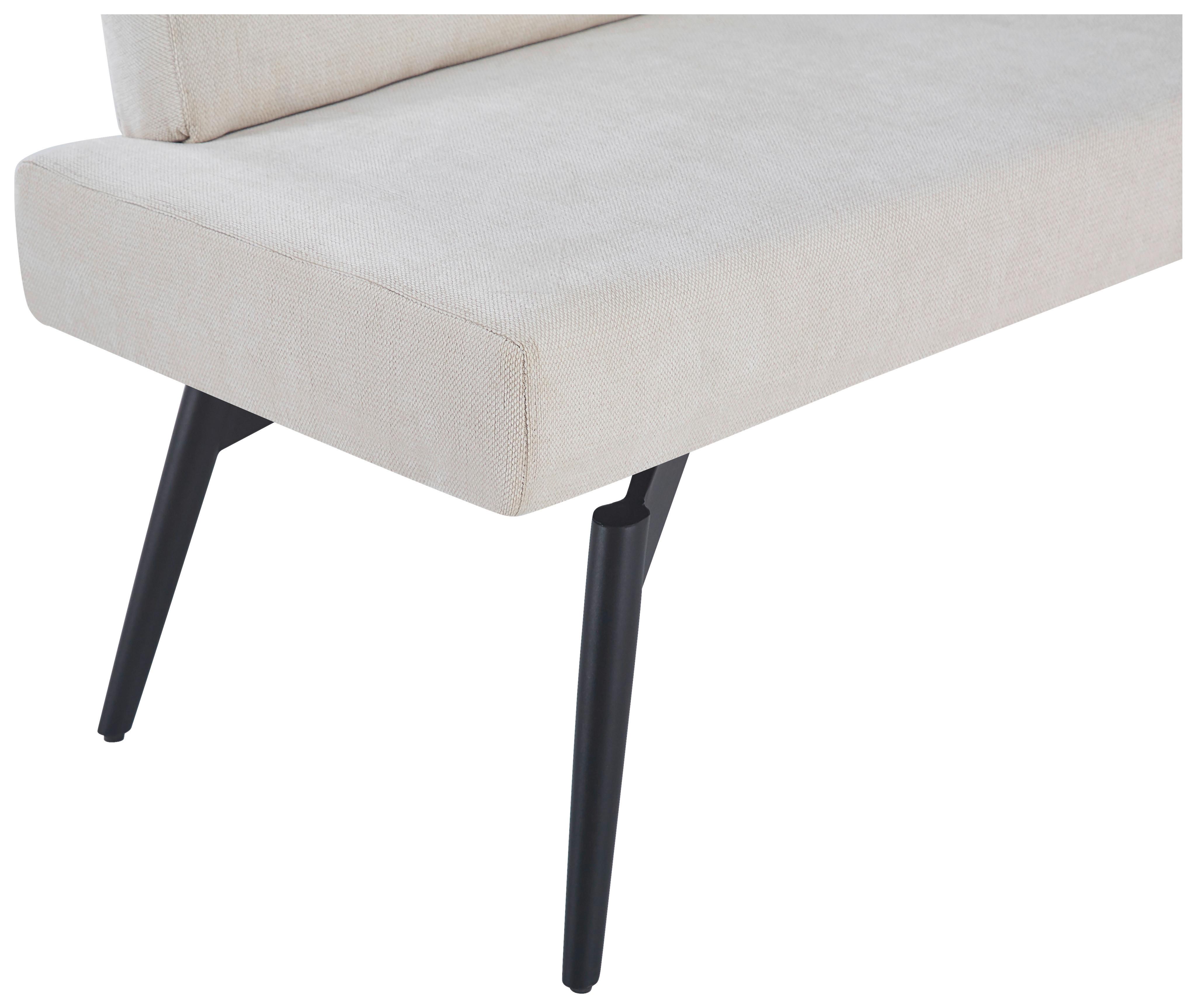 Sitzbank Tinos Mit Lehne Beige, B: 140 Cm - Beige/Schwarz, KONVENTIONELL, Textil/Metall (140/88/62cm) - MID.YOU