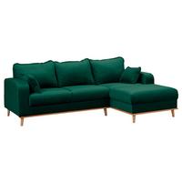 Ecksofa Beata Grün S: 230x150 cm - Wengefarben/Grün, Design, Textil (230/150cm) - Livetastic