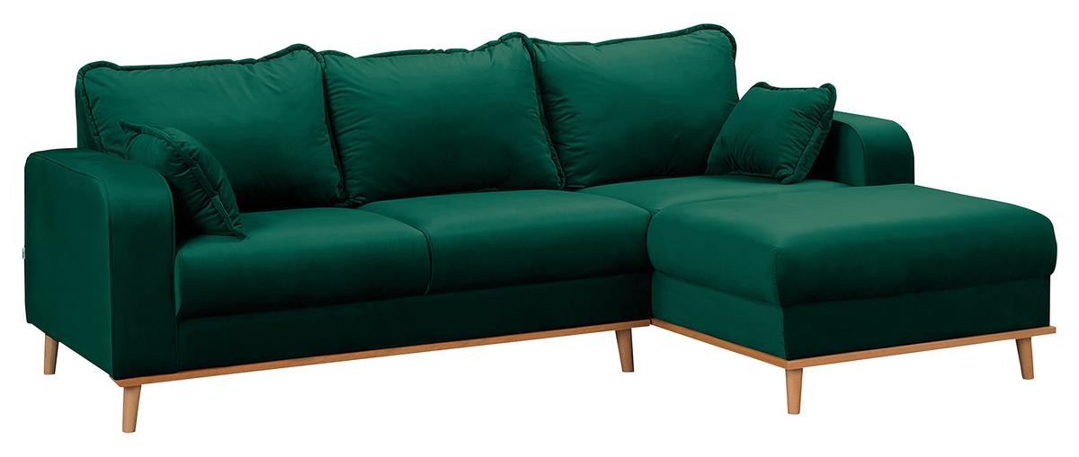 Ecksofa Beata Grün S: 230x150 cm - Wengefarben/Grün, Design, Textil (230/150cm) - Livetastic