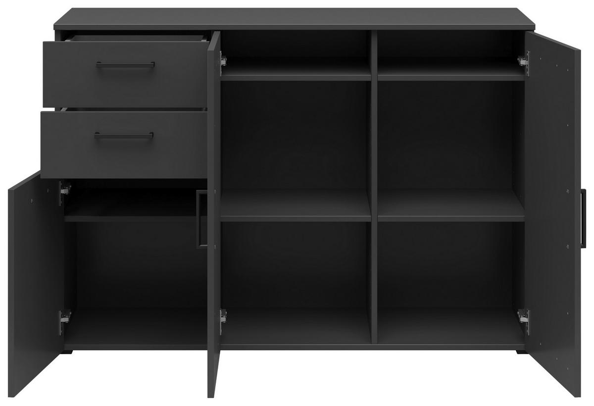Komoda MULTISTAURAUM š: 120 cm - černá/barvy grafitu, Moderní, kompozitní dřevo/plast (120/83/40cm)
