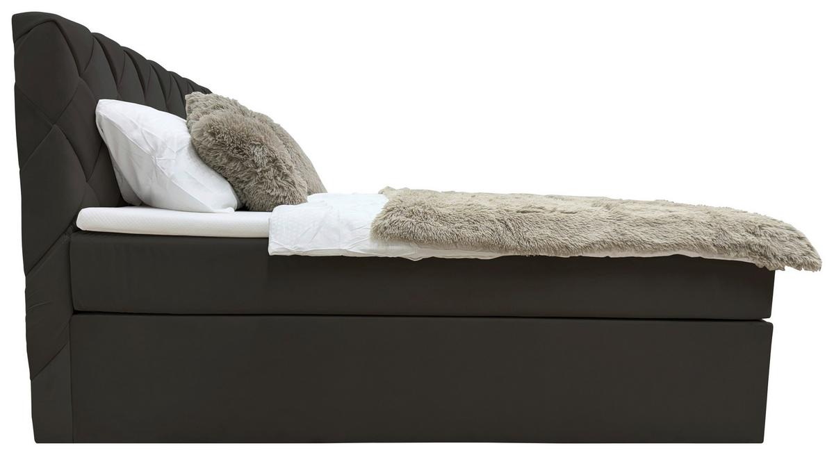 Boxbett Capri Schwarz, Lf: 180x200 cm - Schwarz, MODERN, Textil (180/200cm) - Livetastic