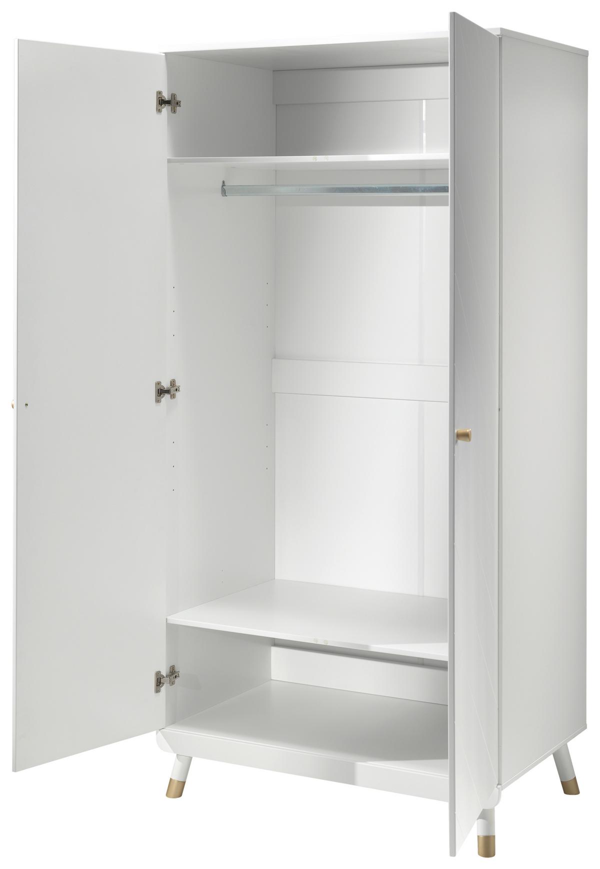 Skříň s otočnými dveřmi BILLY bílá - bílá/barvy zlata, Moderní, kompozitní dřevo/plast (100/200/59cm) - MID.YOU