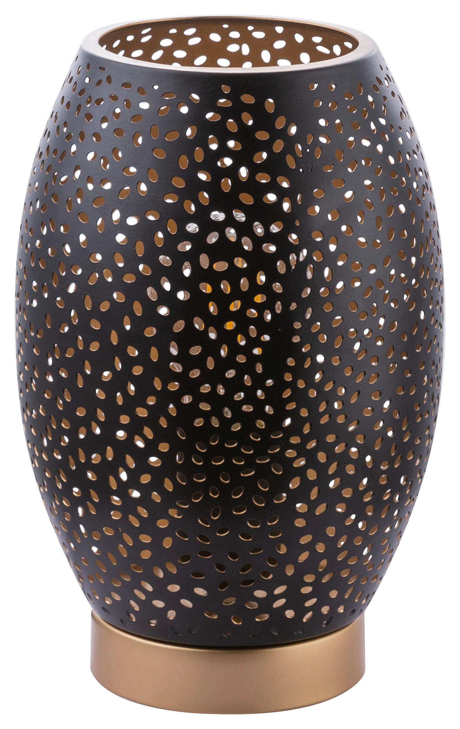 Tischleuchte Narri Schwarz/ Goldfarben Mit Schalter - Goldfarben/Schwarz, Basics, Metall (15/23cm) - Globo
