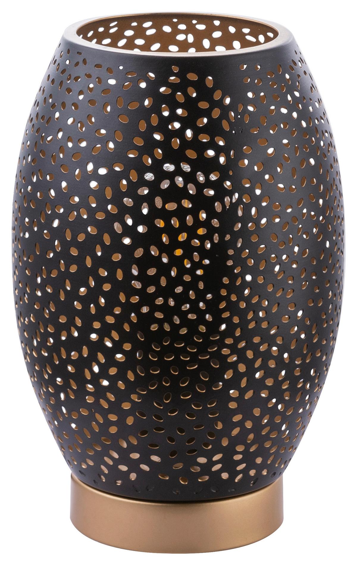 Tischleuchte Narri Schwarz/ Goldfarben Mit Schalter - Goldfarben/Schwarz, Basics, Metall (15/23cm) - Globo