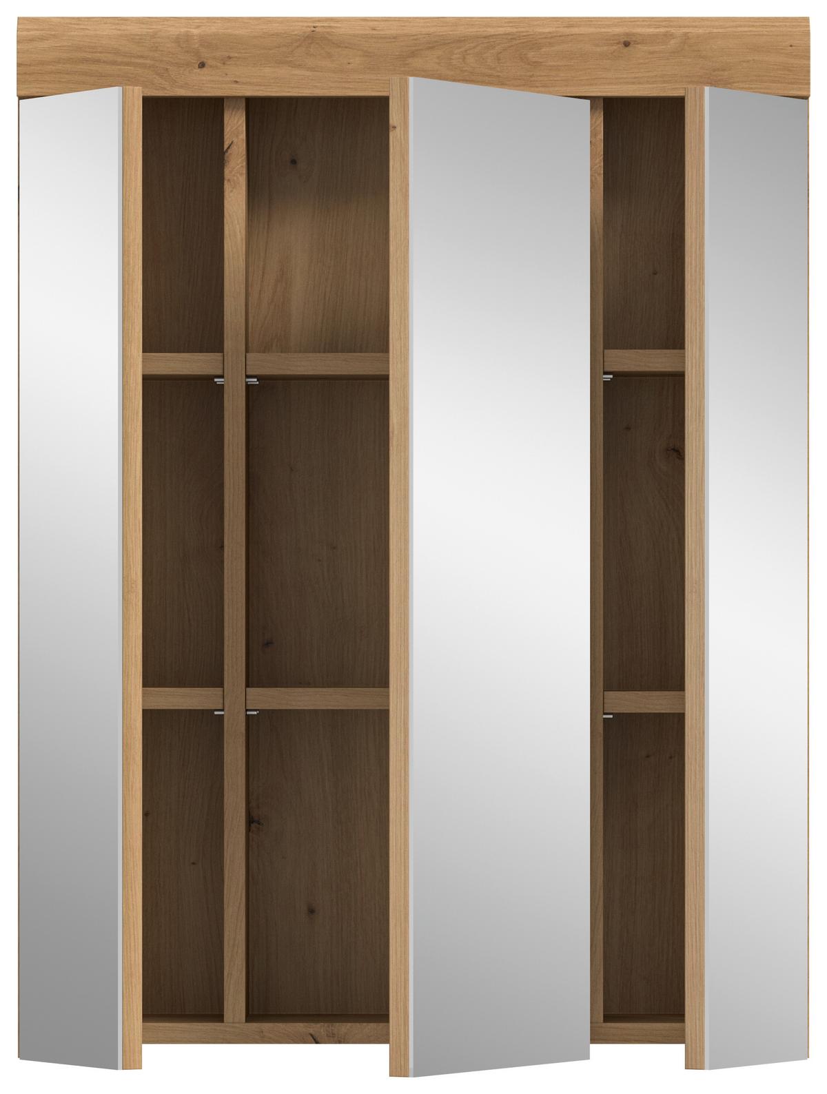 Spiegelschrank Scout Eiche Artisan Dekor B: 60cm - Eiche Artisan, Trend, Glas/Holzwerkstoff (60/79/18cm) - MID.YOU