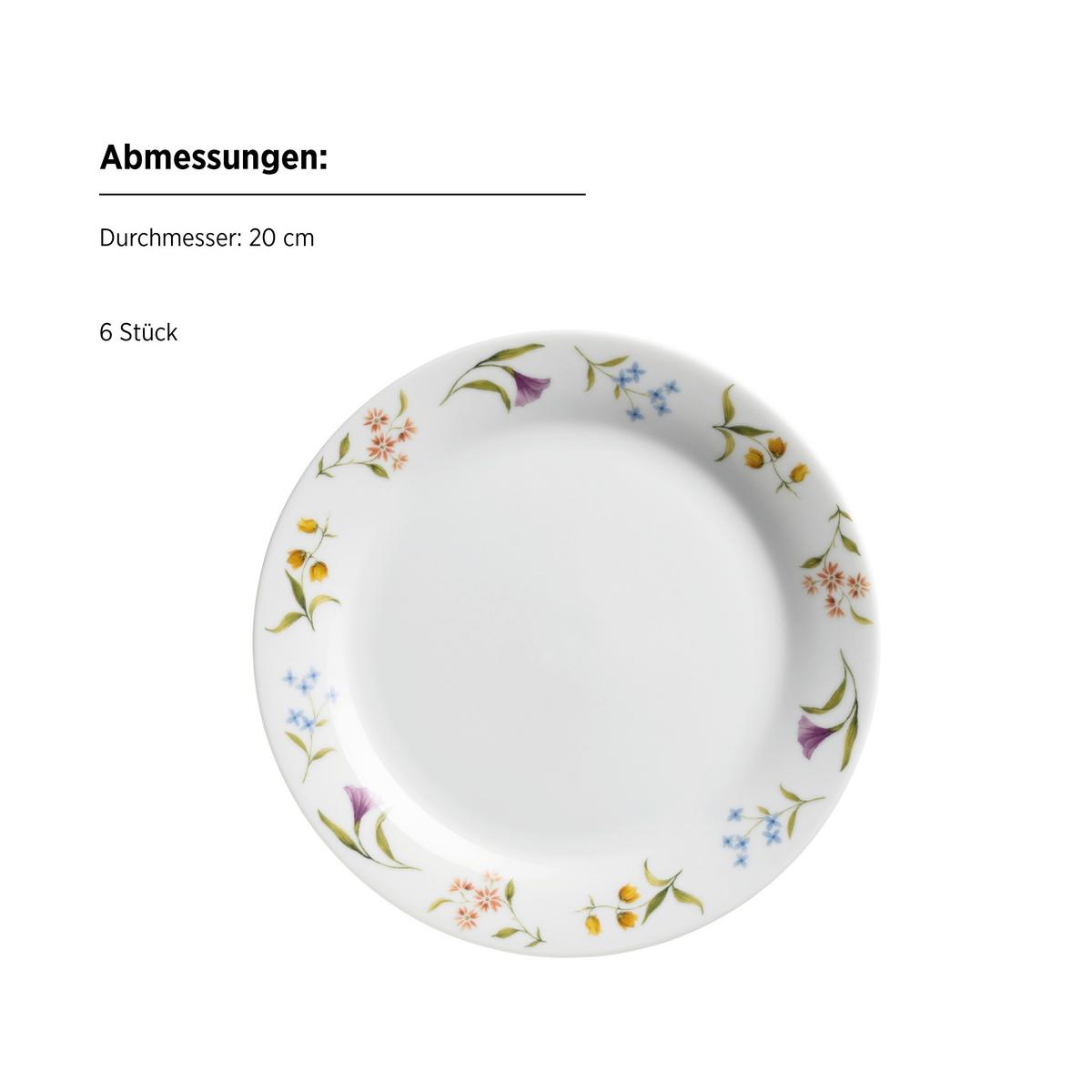 Tafelservice Zosma 18-teilig Porzellan, Weiß Blumendekor - Weiß, Basics, Keramik - Mäser