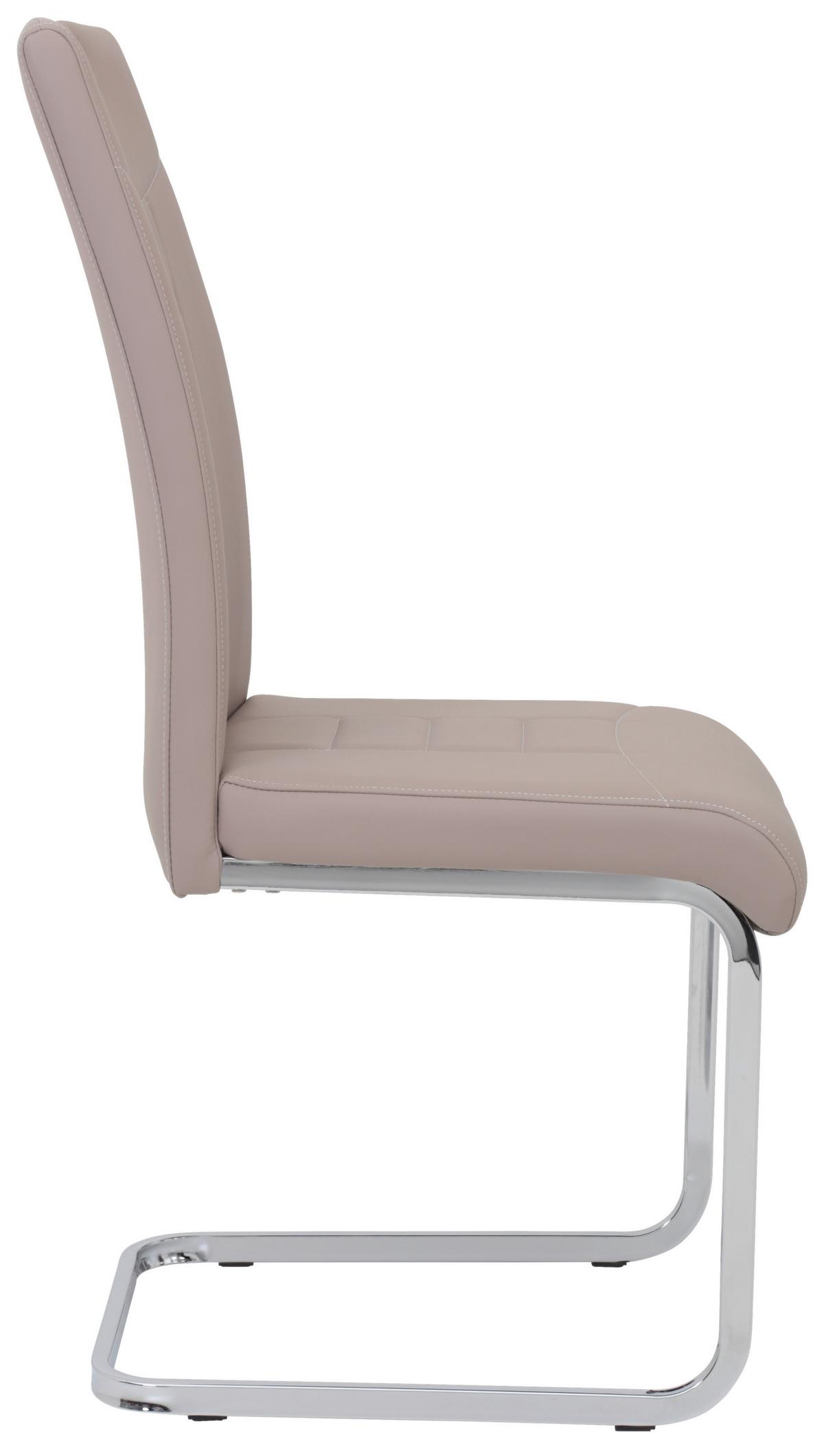 Schwingstuhl Ruby S Cappuccino Gepolstert 4er-Set - Chromfarben/Weiß, MODERN, Textil/Metall (44/104/57,5cm) - MID.YOU