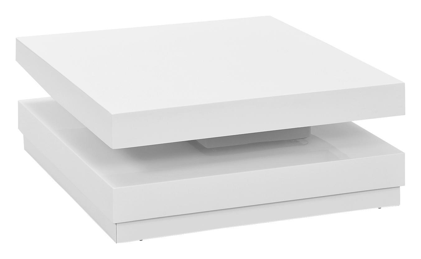 Couchtisch Duomo B: ca. 75cm Weiß - Chromfarben/Weiß, MODERN, Holzwerkstoff (75/30/75cm) - Carryhome