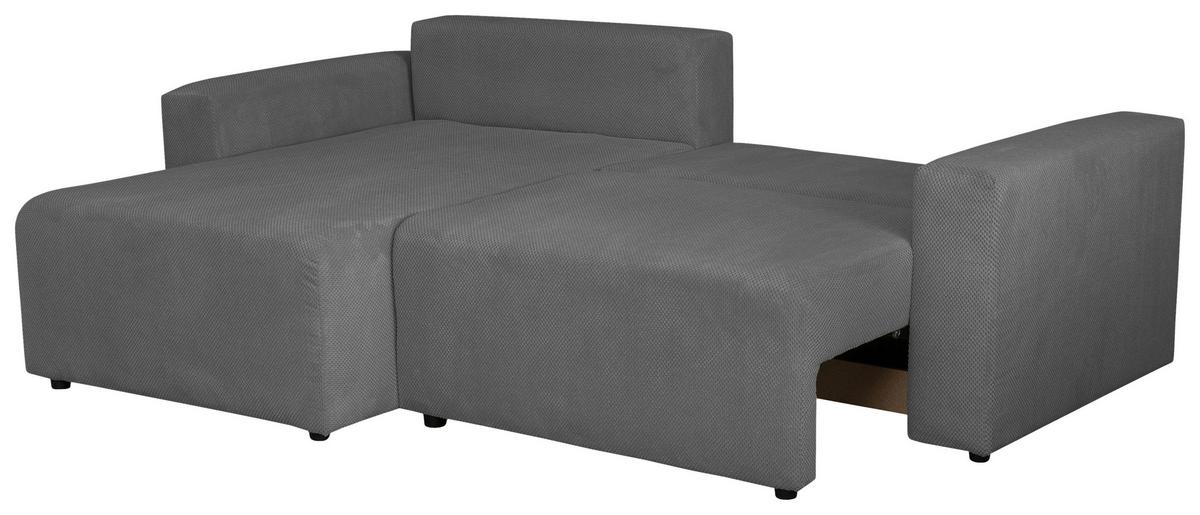 Ecksofa Dallas Boucle Schlammfarben 173x258cm - Schlammfarben/Schwarz, MODERN, Holz/Kunststoff (173/258cm)