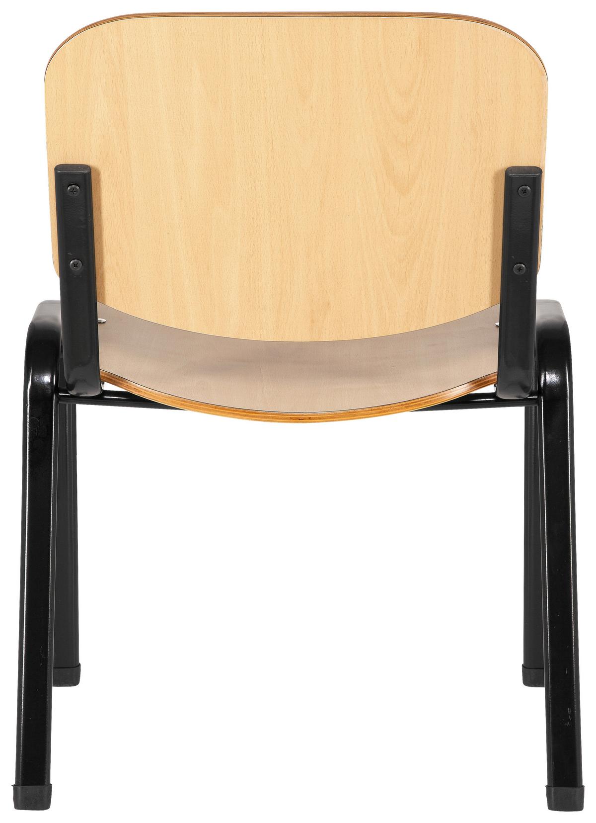 Besucherstuhl Xt 600 Stapelbar Schwarz/buche Bis 100 Kg - Buchefarben/Schwarz, Basics, Holz/Metall (58/81/48cm) - MID.YOU