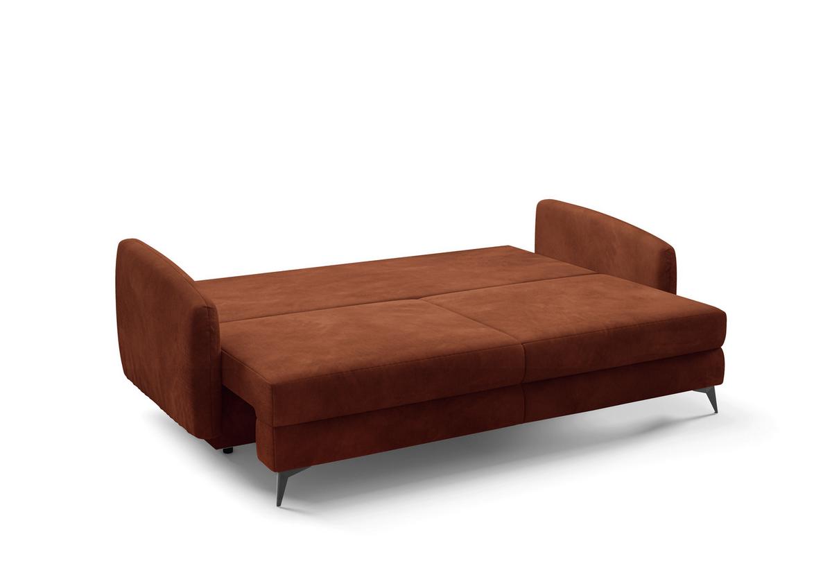 Schlafsofa Ingrid Rostfarben B: 230cm - Rostfarben/Creme, Design, Textil (230/100/103cm) - Livetastic