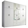 Drehtürenschrank Mit Spiegel 275cm Hildesheim, Weiß Dekor - Klar/Weiß, Design, Glas/Holzwerkstoff (275/231/56cm) - Rauch Möbel
