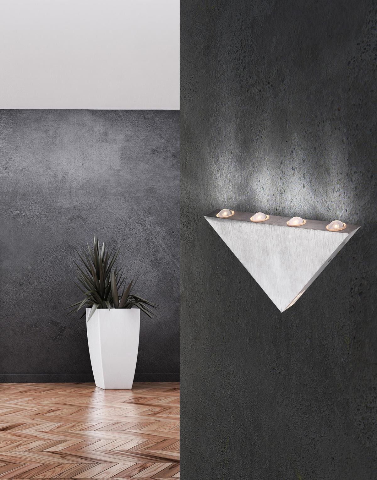LED-Wandleuchte Gordon 5-Flammig Dreieckige Form - Design, Kunststoff/Metall (23,5/3/12,5cm) - Globo