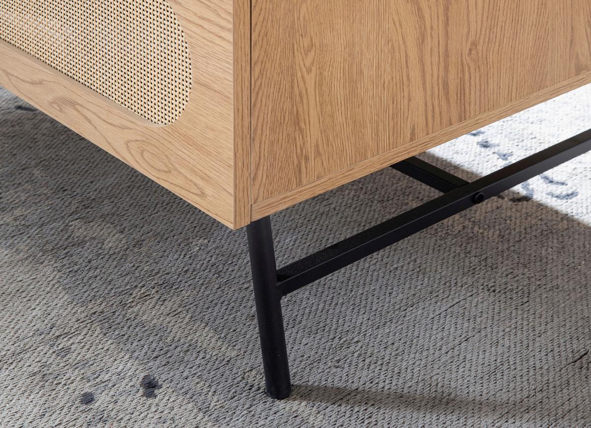 Couchtisch Schwarz L: 100 Cm - Eichefarben/Schwarz, Design, Holzwerkstoff/Metall (100/60/45cm) - MID.YOU