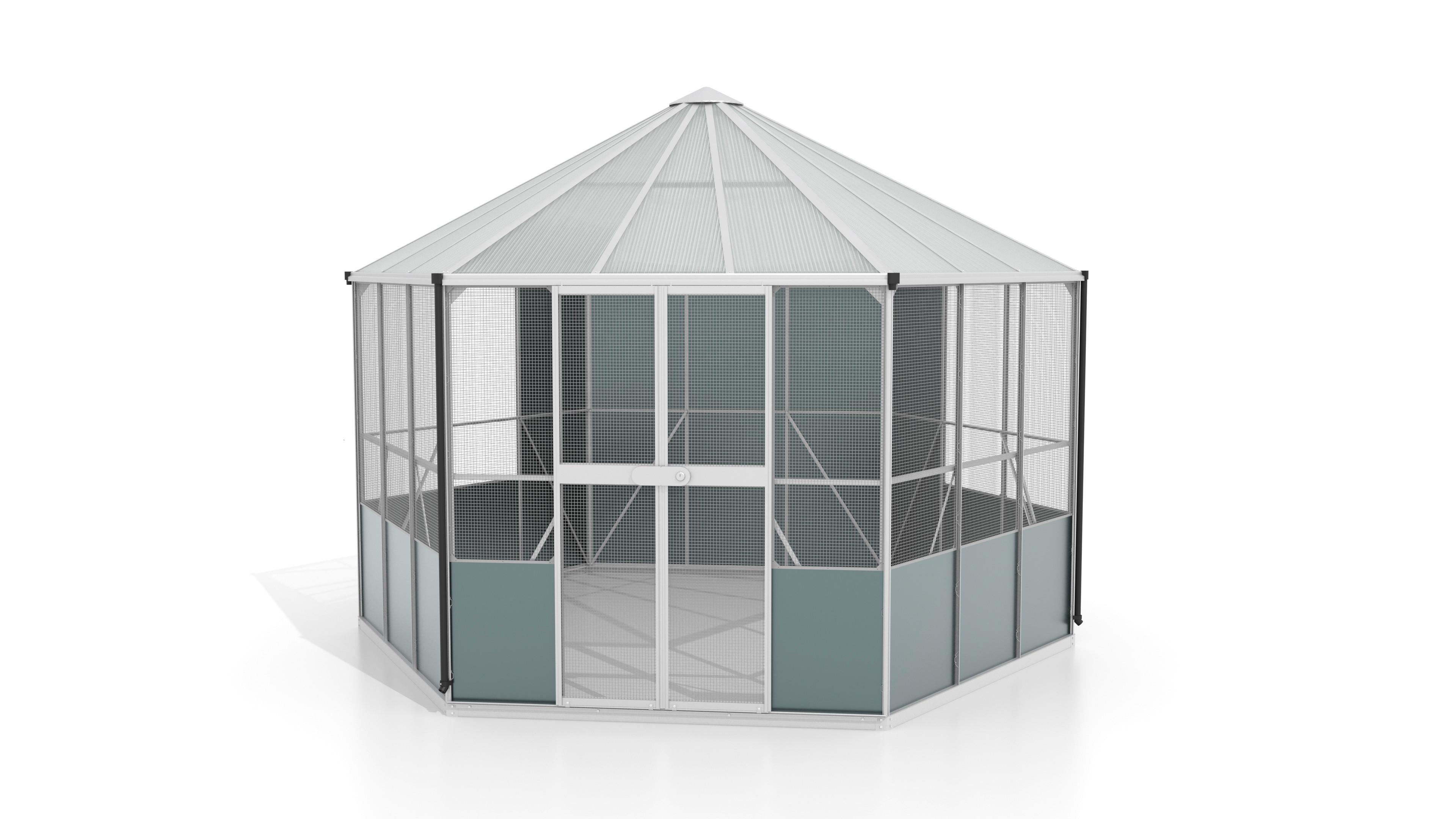 Vogelvoliere Vogelvoliere Circus 9000 - Alufarben, Basics, Metall (336/187,5/383,3cm)