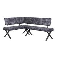 Eckbank Anthrazit Webstoff Donna Re 150x200 Cm - Anthrazit/Schwarz, MODERN, Textil/Metall (150/200cm)
