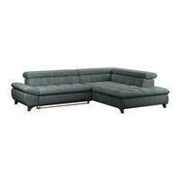 Ecksofa Gemini Graublau, B: 312cm - Chromfarben/Mintgrün, KONVENTIONELL, Textil (312/234cm)