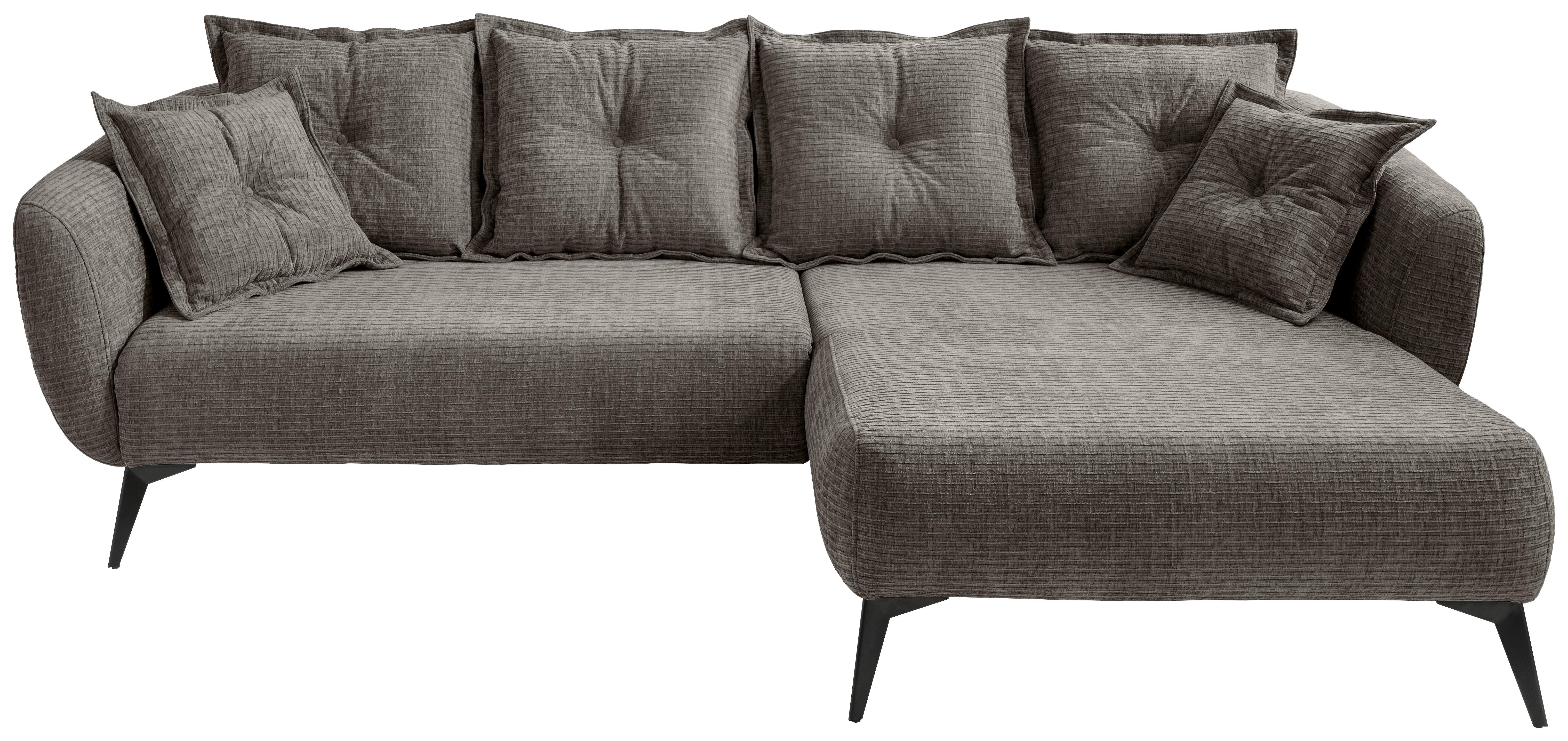 Ecksofa Baggio Graubraun S: 277x162 Cm - Graubraun/Schwarz, MODERN, Textil (277/162cm) - Livetastic