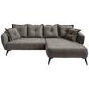 Ecksofa Baggio Graubraun S: 277x162 cm - Graubraun/Schwarz, MODERN, Textil (277/162cm) - Livetastic