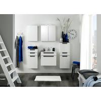 Badmöbel-set 2-tlg. Inkl. Led Siena B: 60cm, Weiß/eiche - Weiß/Silbereichenfarben, MODERN, Holzwerkstoff/Stein (60cm) - Held