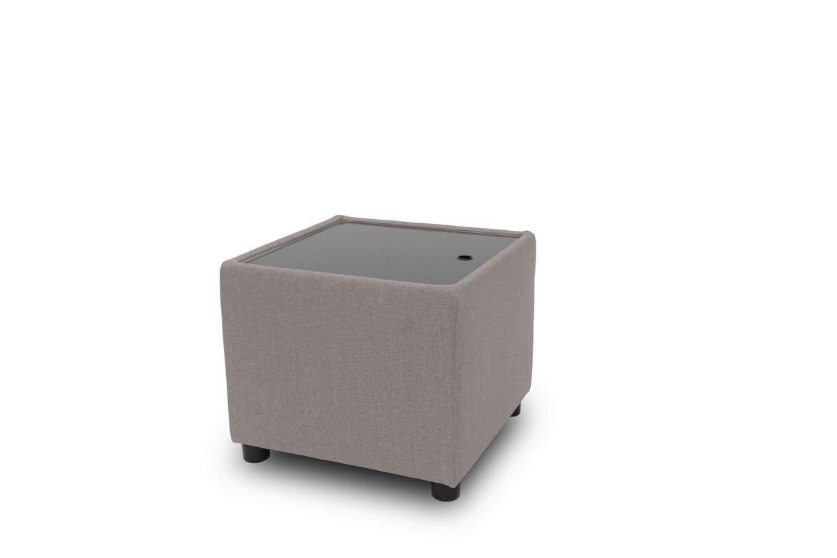 Hocker Looks Iii - Hellgrau/Schwarz, Design, Textil (45/47/45cm) - LOOKS by W.Joop