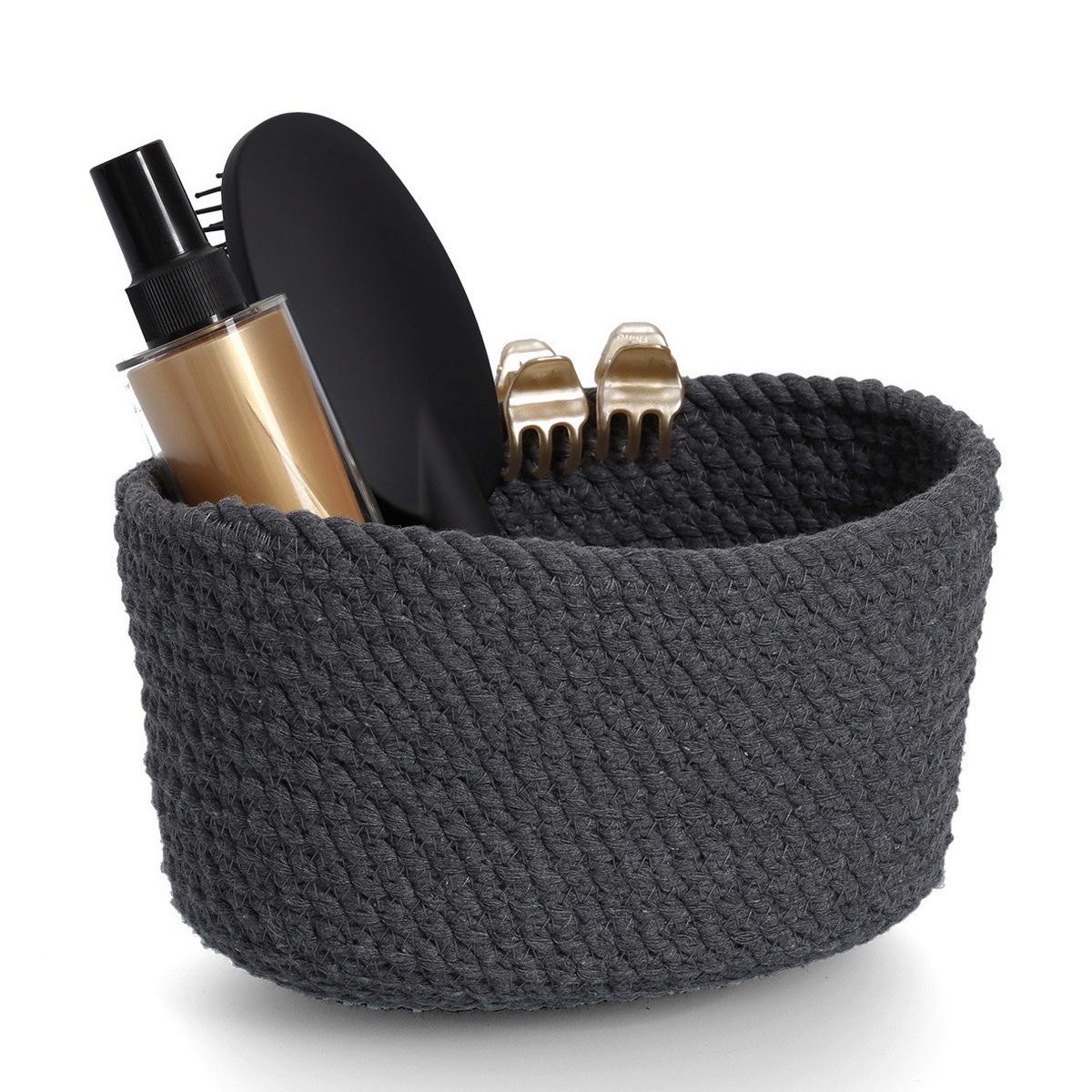 KORBSET Textil, Dunkelgrau - Dunkelgrau, Basics, Textil (24/17/13cm)