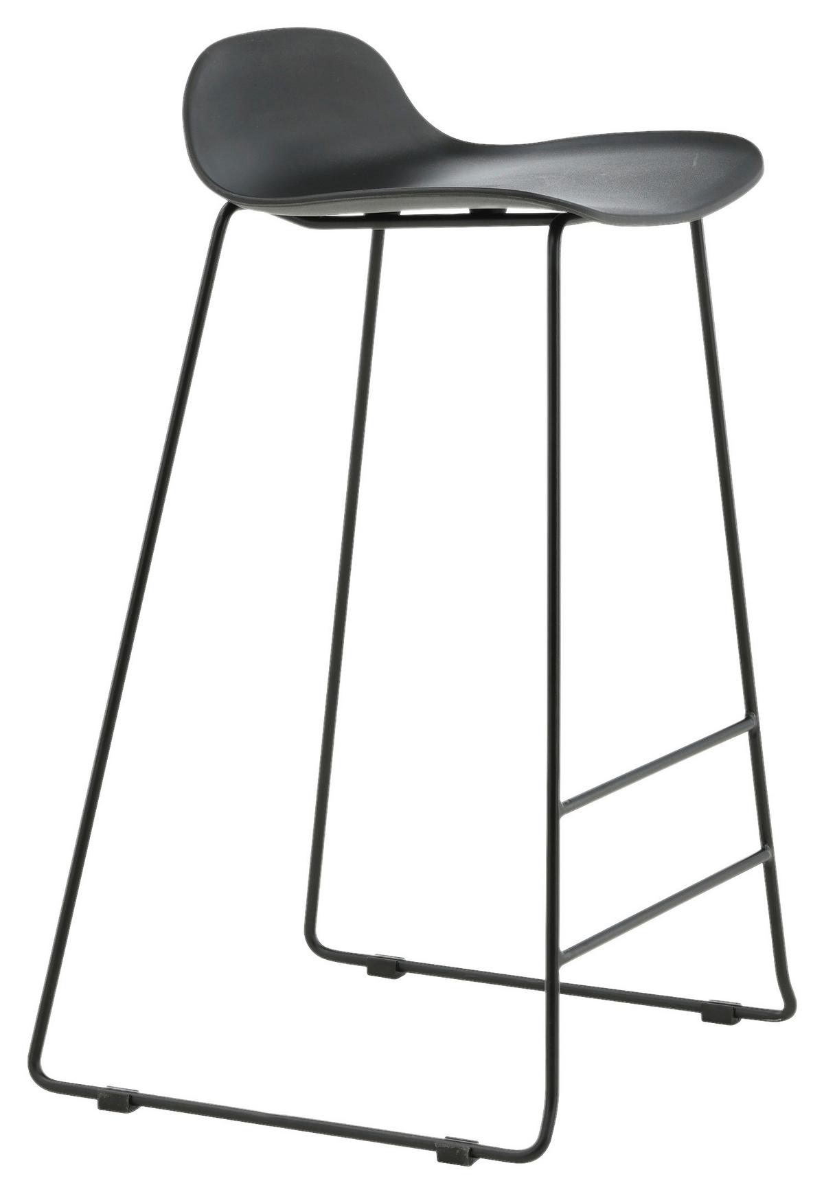 Barhocker-set Wave - Schwarz, Design, Kunststoff/Metall (50/87/42cm) - Livetastic