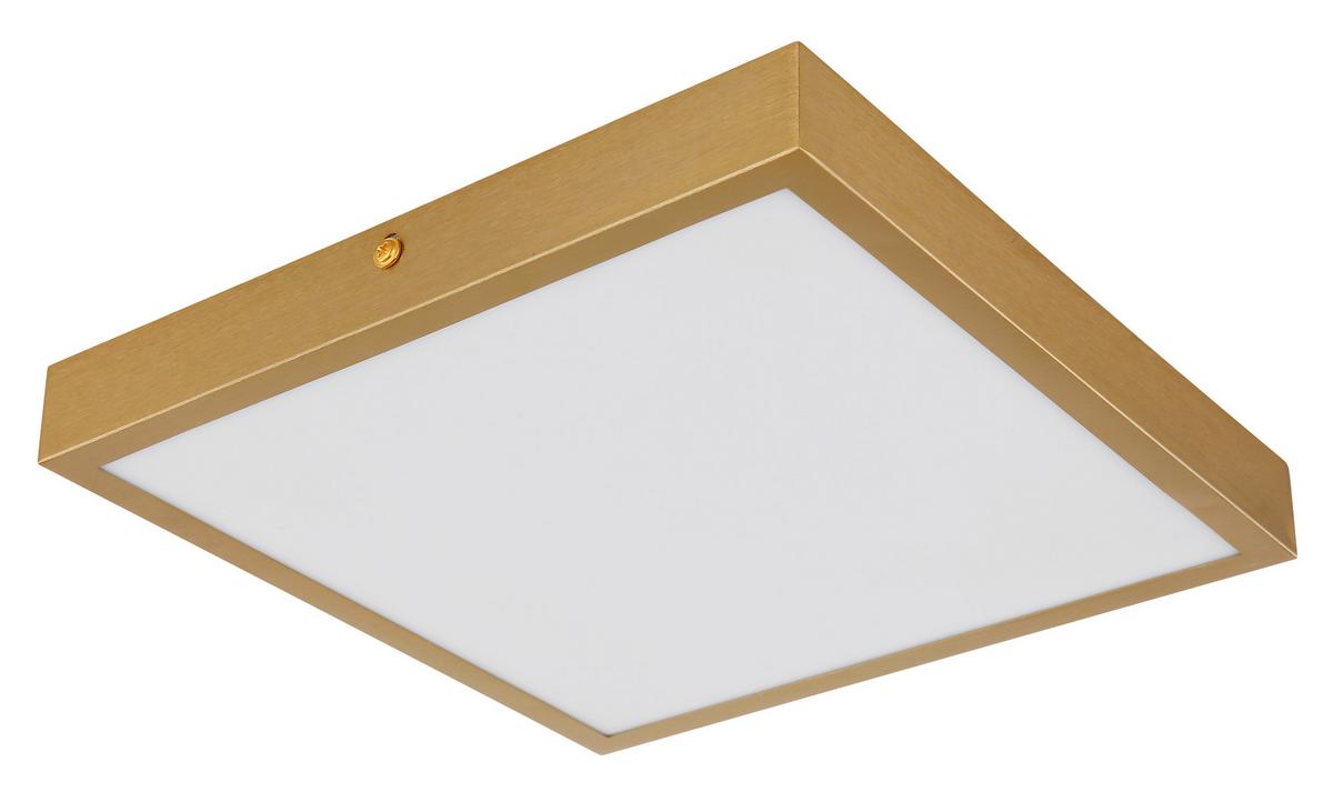LED-Deckenleuchte 12382-15 - Messingfarben/Opal, KONVENTIONELL, Kunststoff/Metall (25/25/3cm) - Globo