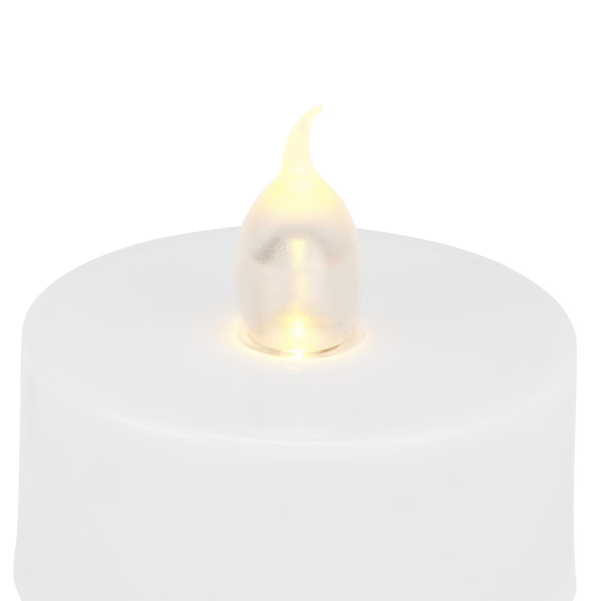 Teelicht mit Led Cara Weiß 4er-Set DxH: 3,8x3,5 cm - Weiß, Basics, Kunststoff - Ondega