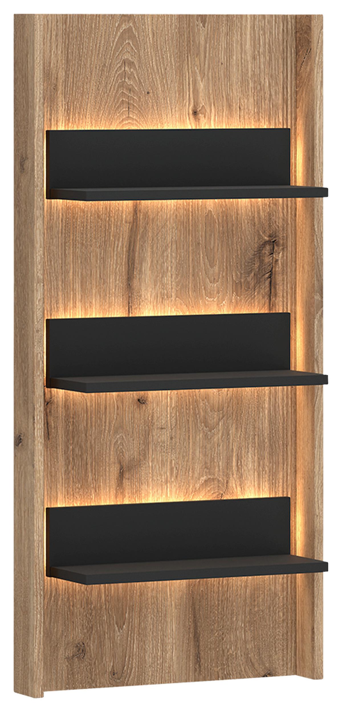 Fali Panel Pardoo - tölgyfa színű/antracit, Trend, faalapú anyag (50/108/20,1cm)