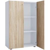 Aktenschrank Lona Weiß, Eiche Dekor B: 70cm - Weiß/Sonoma Eiche, Design, Holzwerkstoff (70/110/39cm) - MID.YOU
