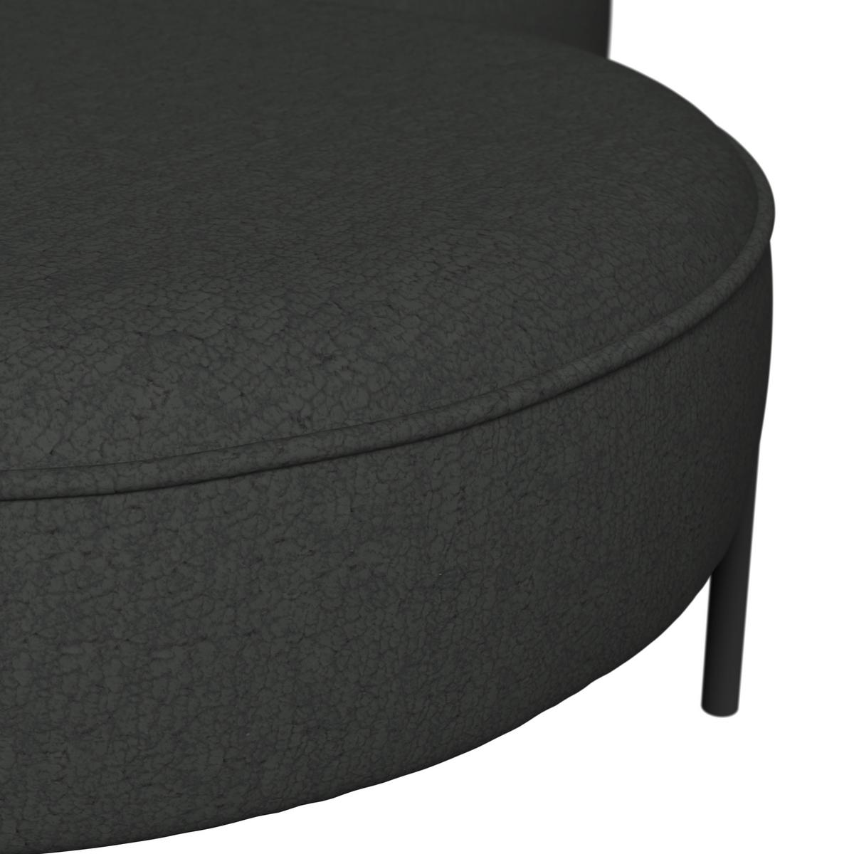 Sedací souprava NILAS, černá žinylka, s taburetem - černá, Moderní, kov/dřevo (322/80/154cm) - Bessagi Home