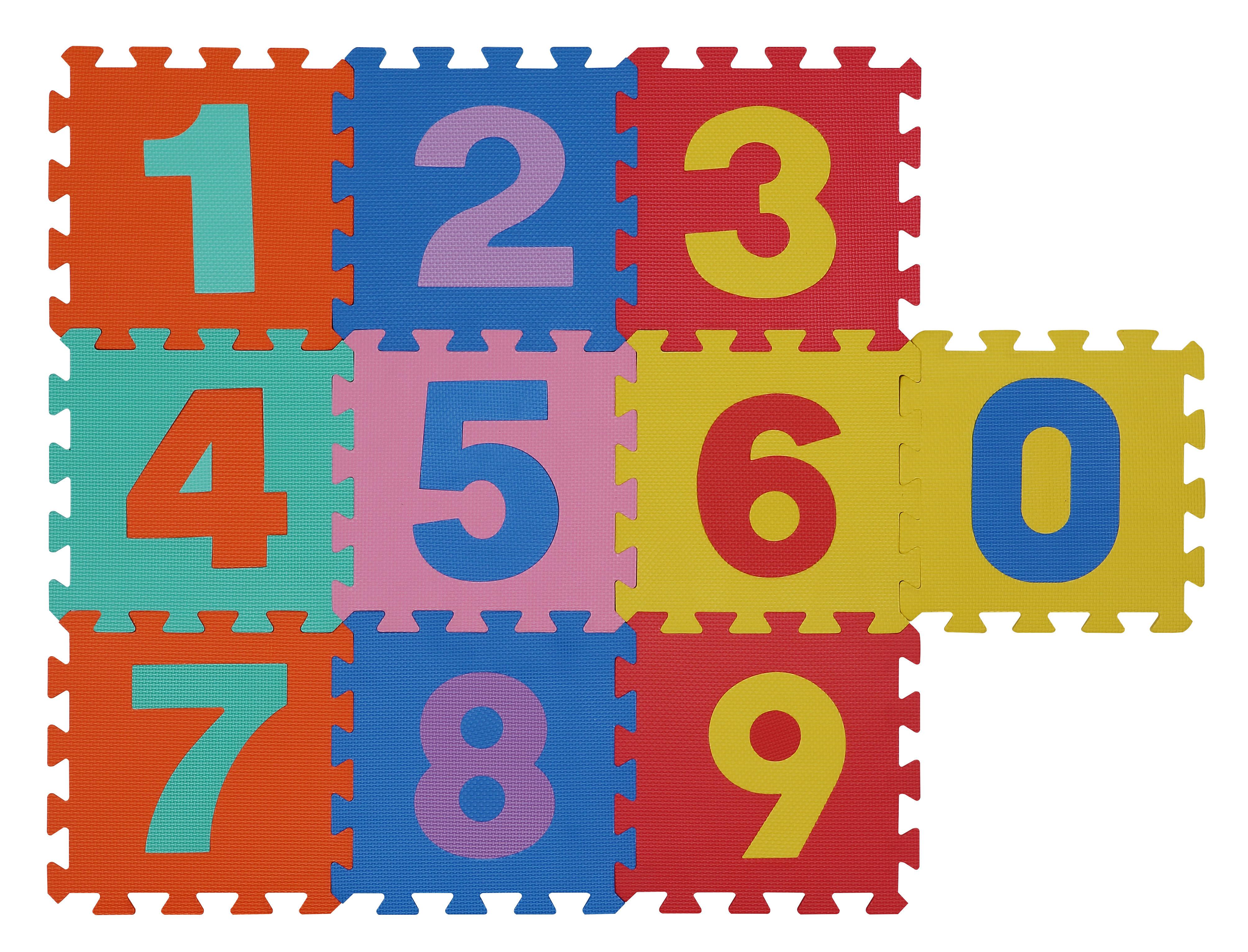 Kinderteppich Zahlen Puzzle BxL: 30x30 cm 10--Teilig. - Multicolor, MODERN, Kunststoff (30/30cm) - BUNINO