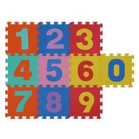 Kinderteppich Zahlen Puzzle BxL: 30x30 cm 10--Teilig. - Multicolor, MODERN, Kunststoff (30/30cm) - BUNINO