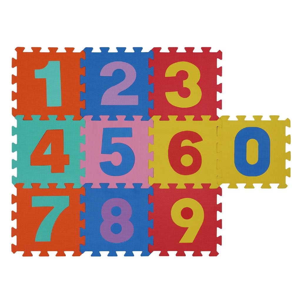 Kinderteppich Zahlen Puzzle Bxl: 30x30 Cm 10--Teilig.