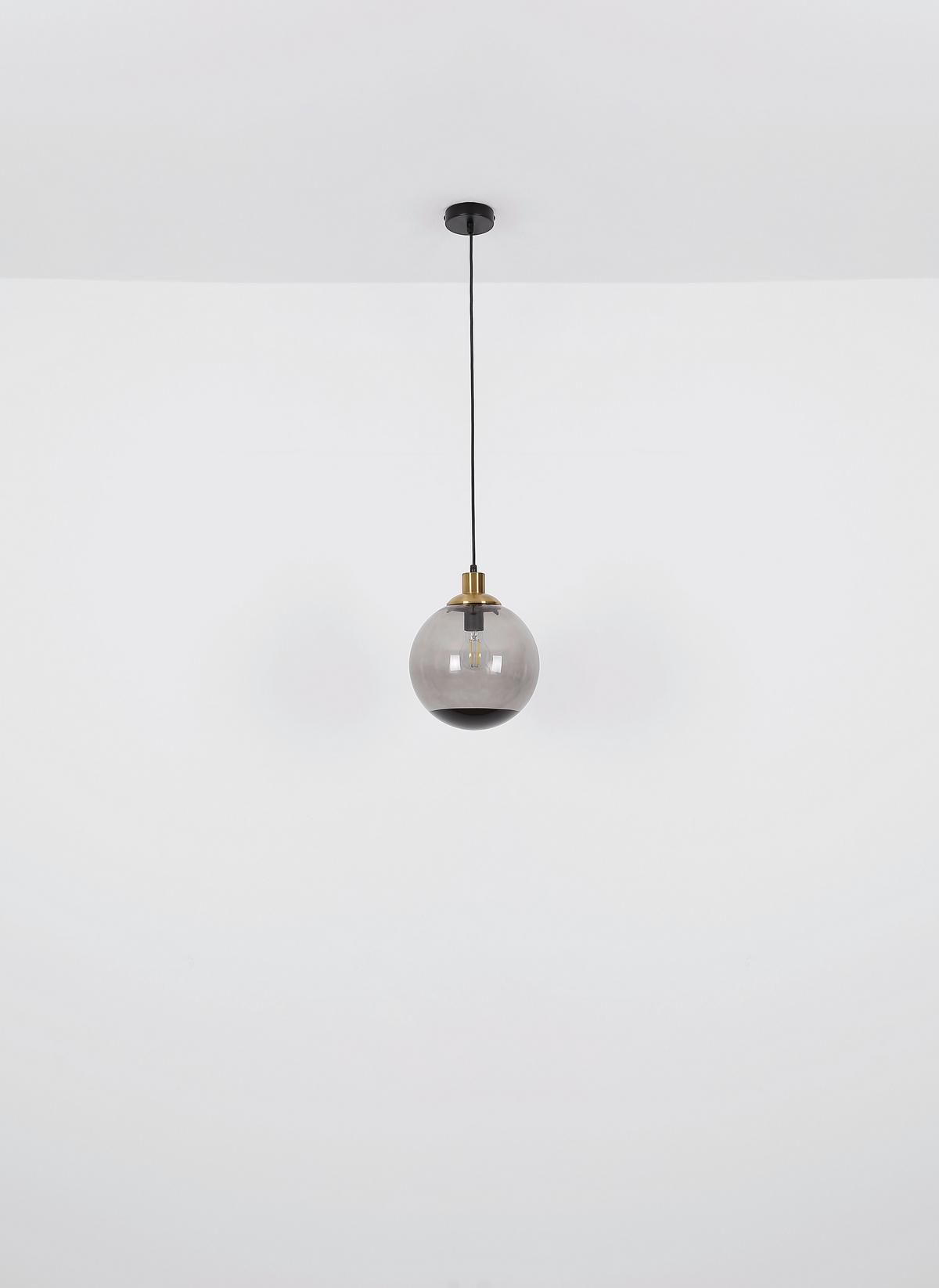 Hängeleuchte 15860-3h - Messingfarben/Schwarz, Design, Glas/Kunststoff (51/120cm) - Globo