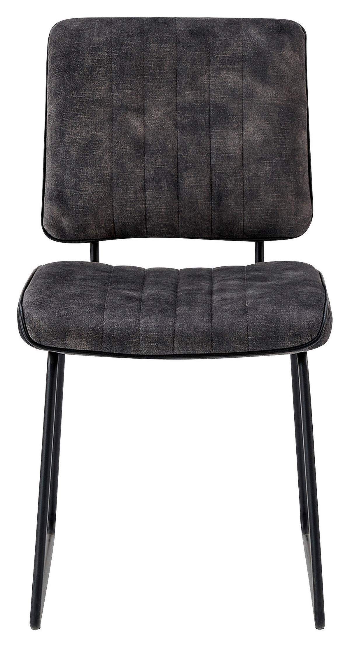 Stuhl-set Liam - Anthrazit/Schwarz, MODERN, Textil/Metall (45/83/61cm) - MID.YOU