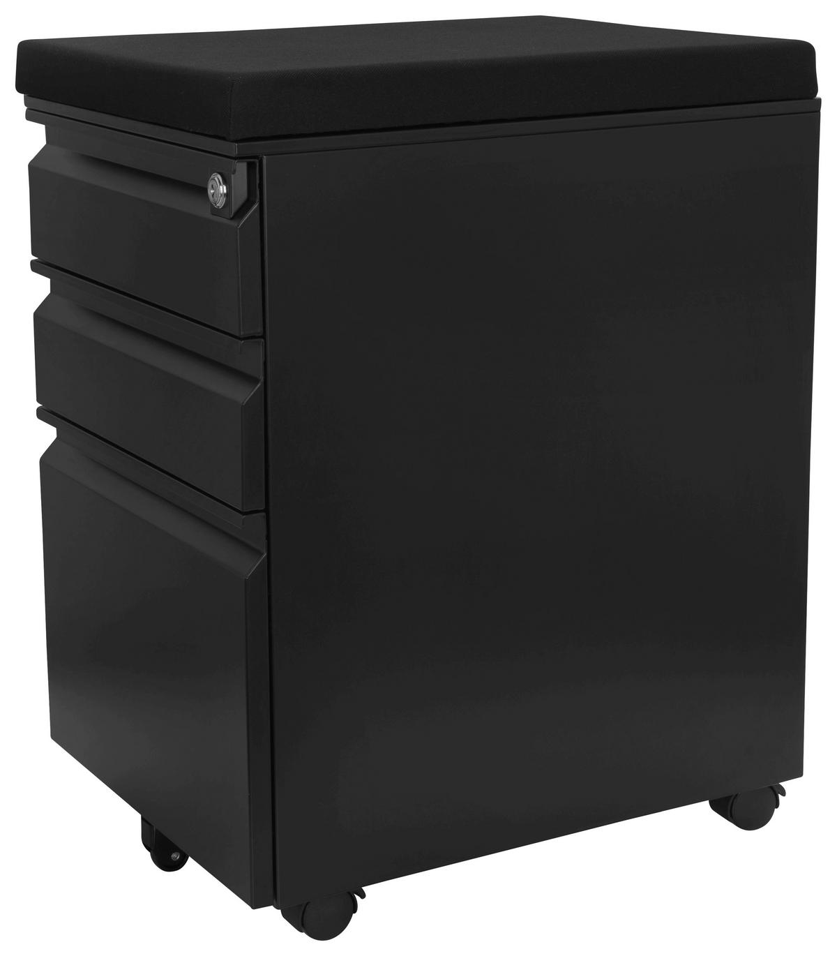 Rollcontainer Color Os Schwarz - Schwarz, MODERN, Kunststoff/Metall (39/60/50cm) - MID.YOU