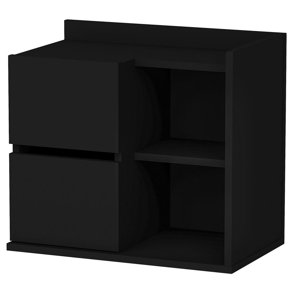 Nachtkästchen Schwarz H: 53,2 cm  Juno