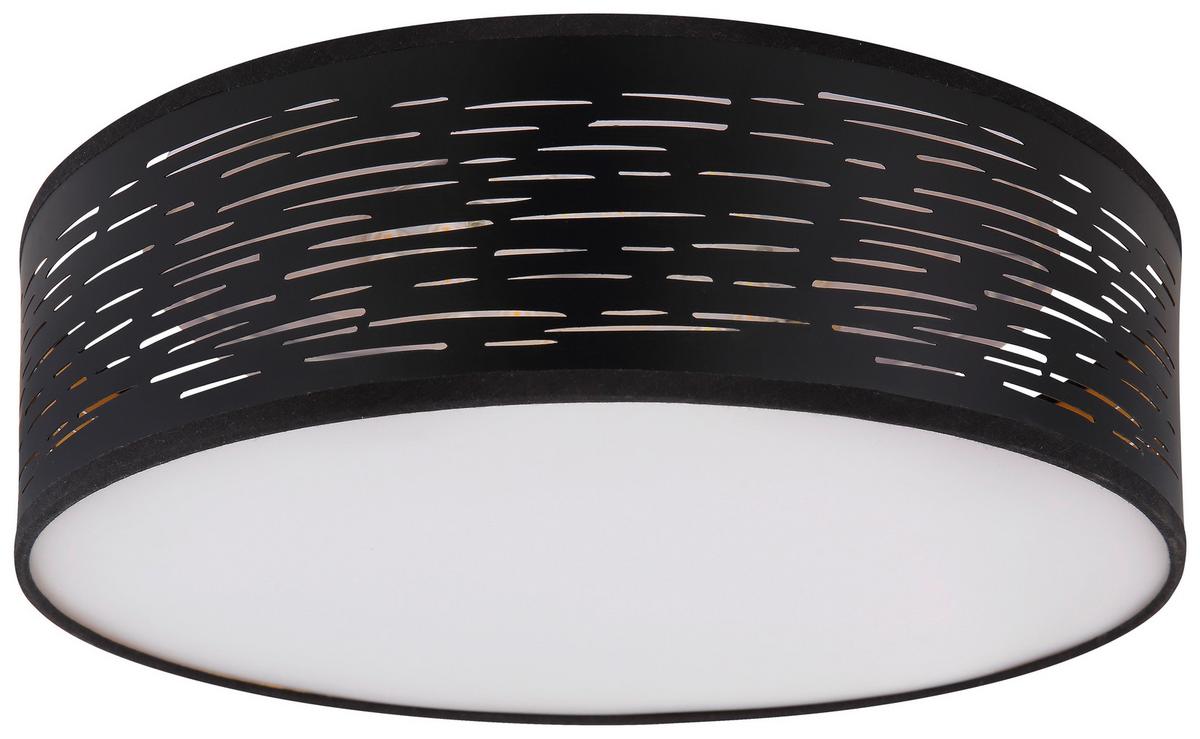 Led-deckenleuchte Tunno Ø 38 Cm Mit Mstufenschalter - Schwarz/Weiß, Design, Kunststoff/Metall (38/13cm) - Globo