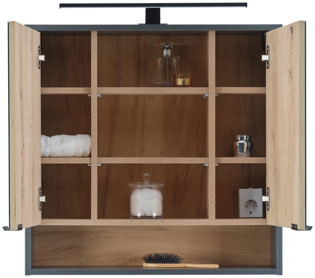 Spiegelschrank Fabio Stehend & Hängend Montierbar - MODERN, Glas/Holzwerkstoff (70/68/17,5cm)
