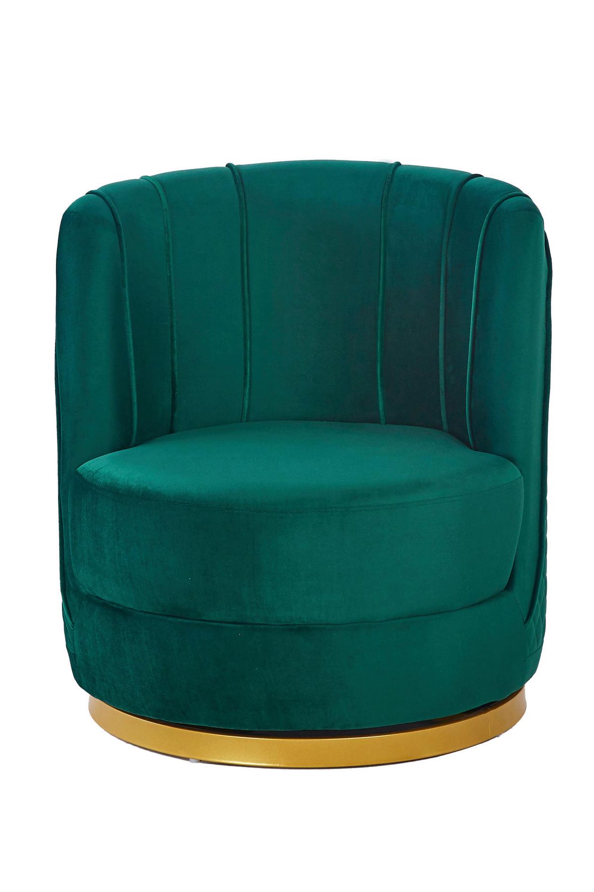 Sessel Grün B: 68 Cm - Goldfarben/Grün, MODERN, Textil (68/77/57cm) - Livetastic