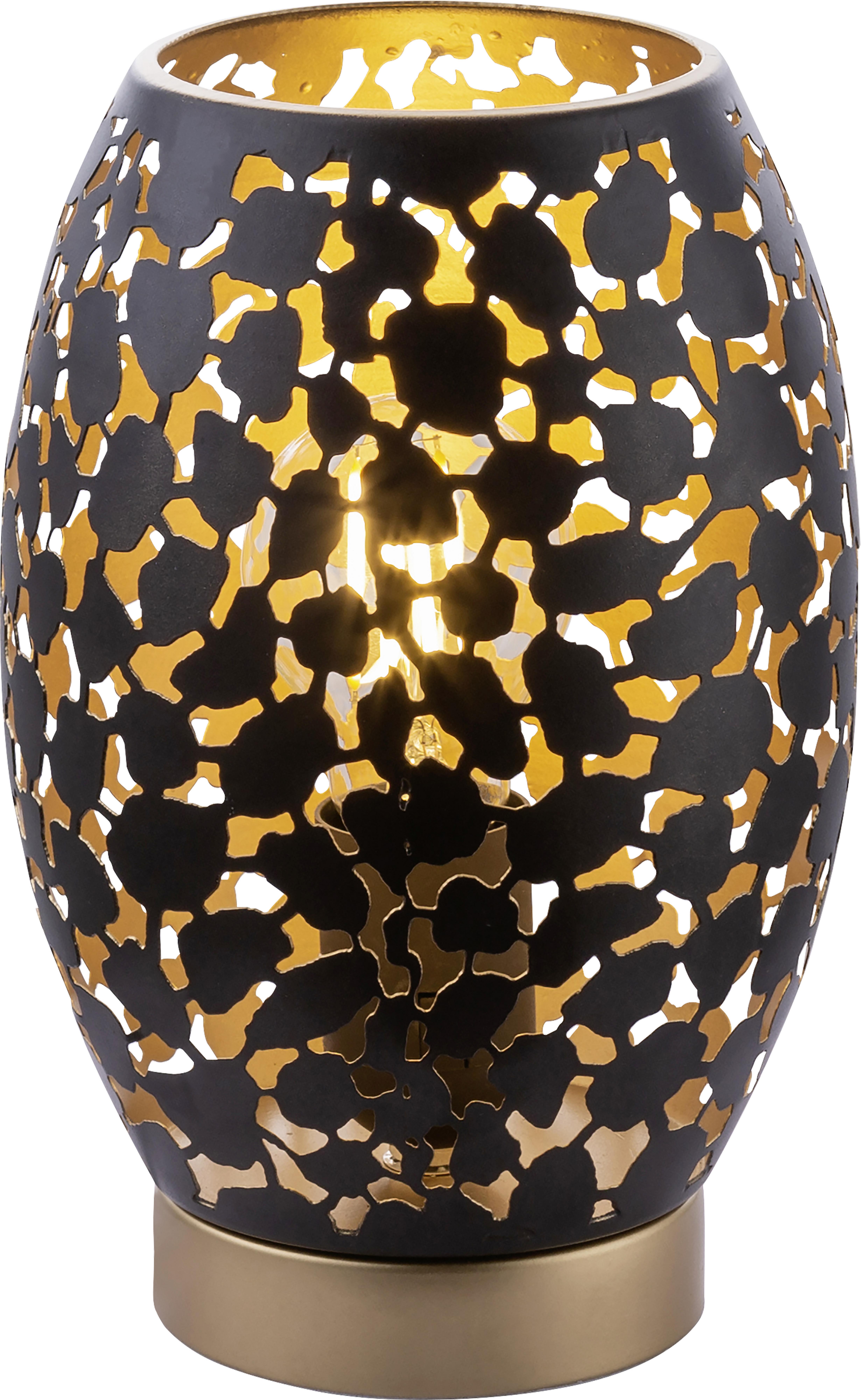 Tischlampe Amrei Schwarz/ Goldfarben mit Schalter - Goldfarben/Schwarz, ROMANTIK / LANDHAUS, Metall (15/23cm) - James Wood