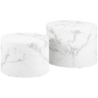 SADA KONFERENČNÝCH STOLÍKOV DICE - biela, Design, kompozitné drevo (50/58/50/58/33/40cm)
