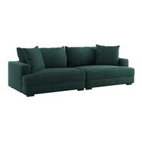 Big Sofa Pelle Mit Kissen B: 261 Cm Waldgrün - Waldgrün/Wengefarben, Trend, Textil (261/124cm) - Luca Bessoni