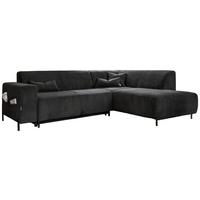 Ecksofa Cuddly Mia Dunkelgrau S: 250x192 cm - Dunkelgrau/Schwarz, Textil (250/192cm) - MID.YOU