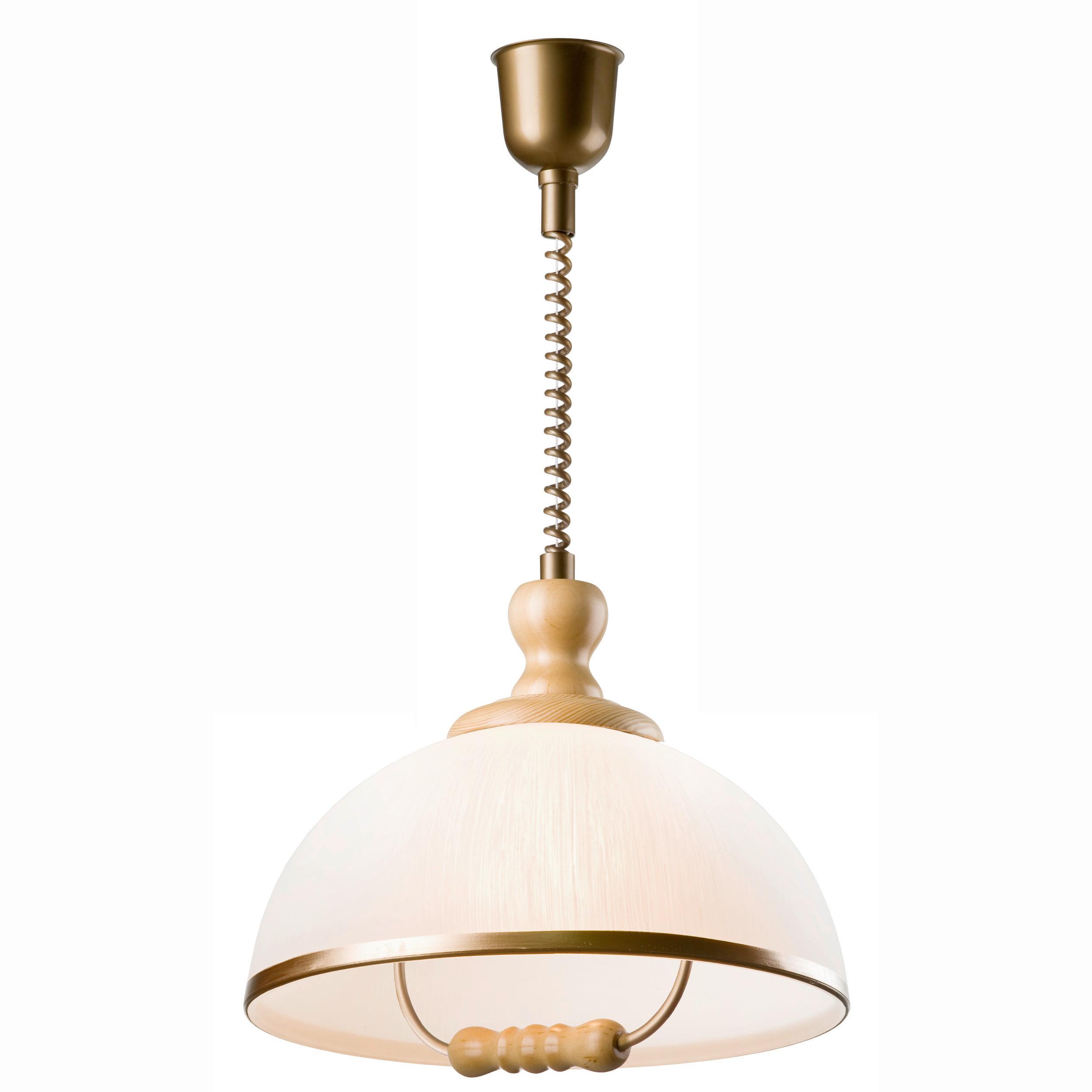 Hängeleuchte Ramona Kieferfarben B: 30 cm - Kieferfarben, KONVENTIONELL, Glas/Holz (64/30/64cm)