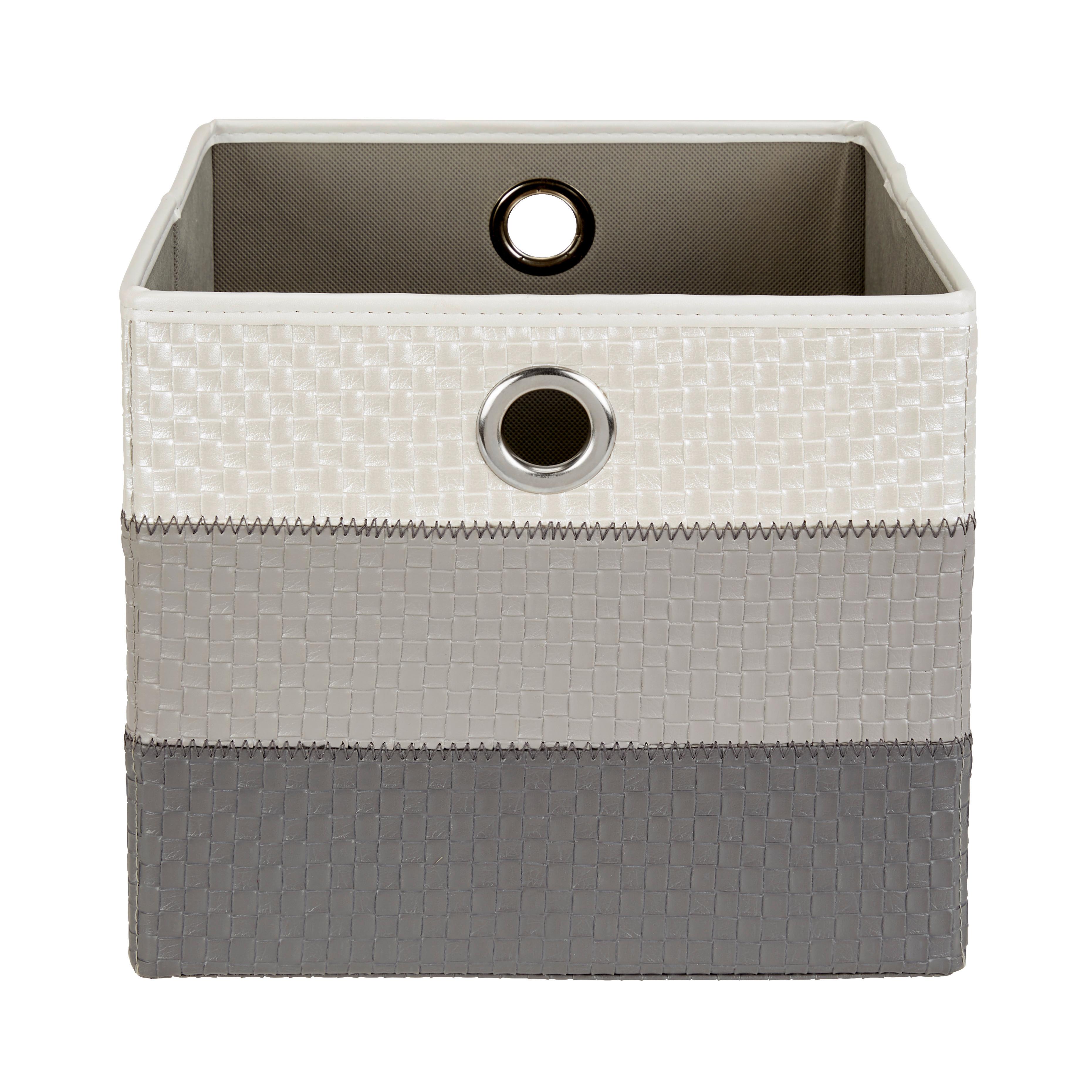 Regalkorb Dana 30x30 Cm Weiß/grau Kunststoffgeflecht